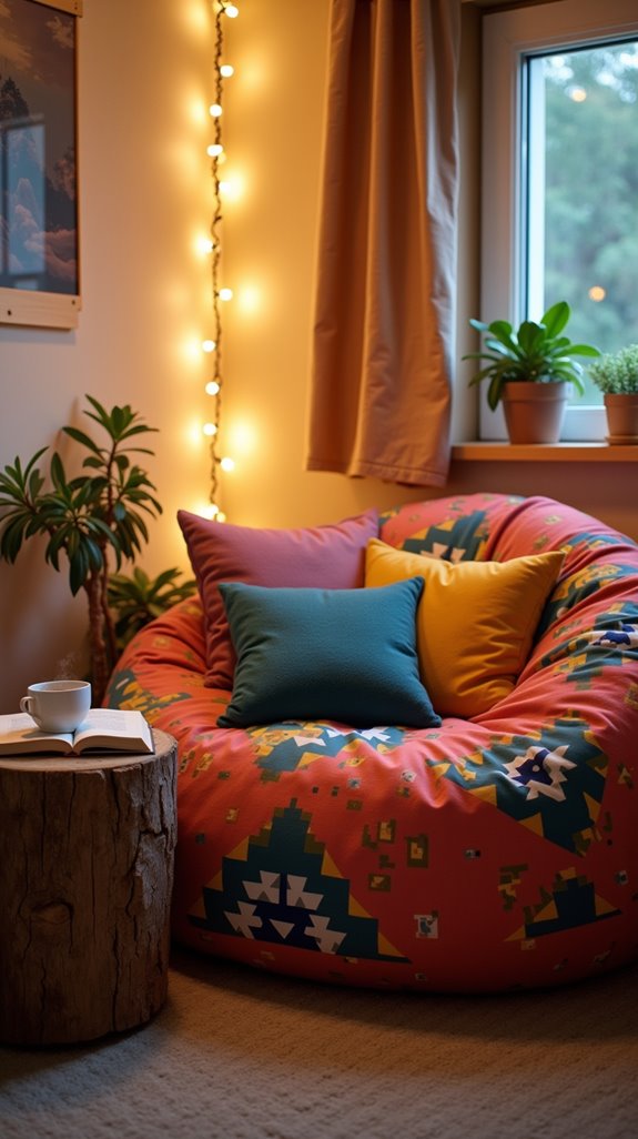 cozy bean bag relaxation zone