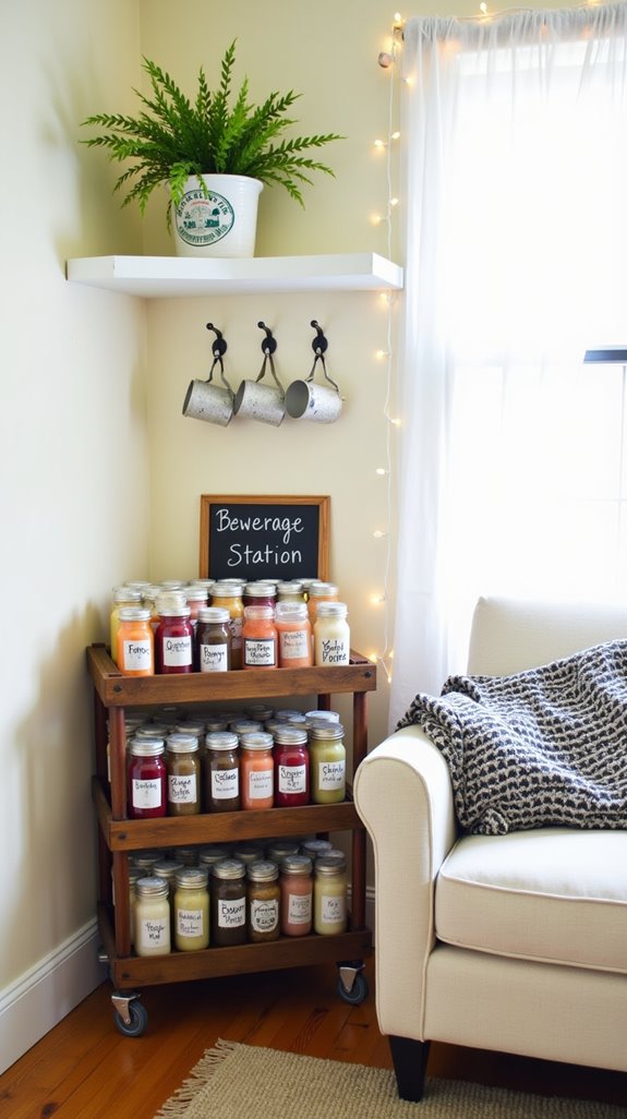 cozy beverage station corner