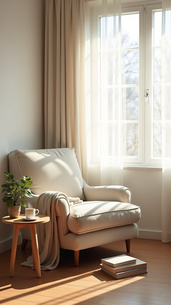 cozy minimalist reading nook