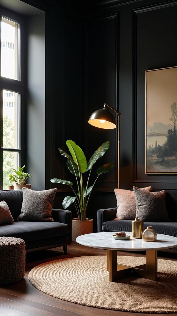 cozy nooks with black accents
