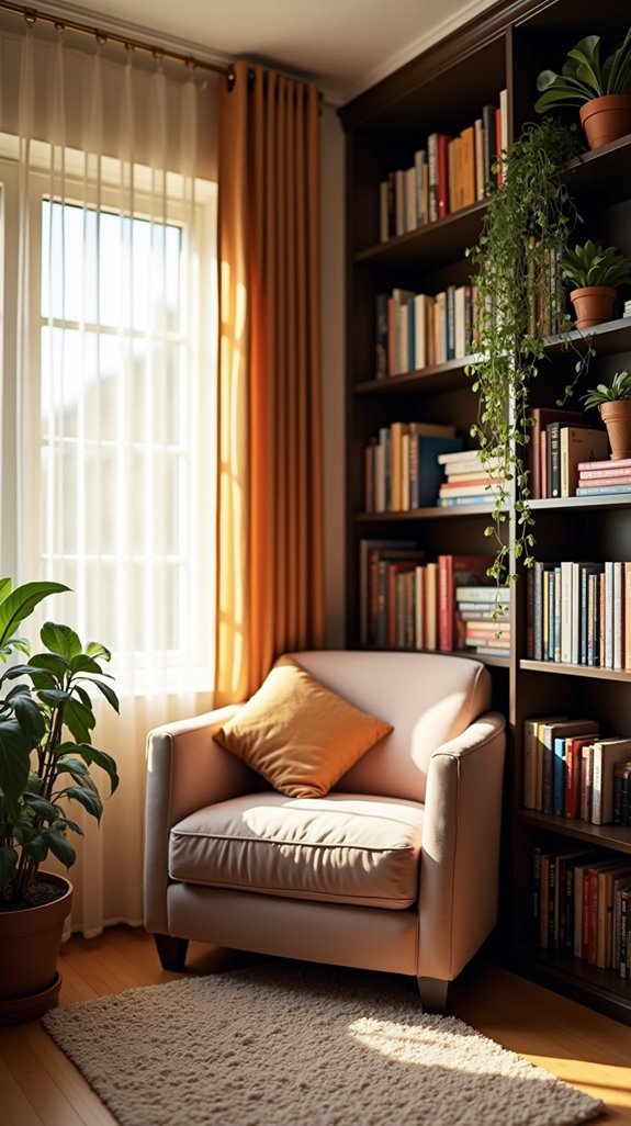 cozy reading nook setup