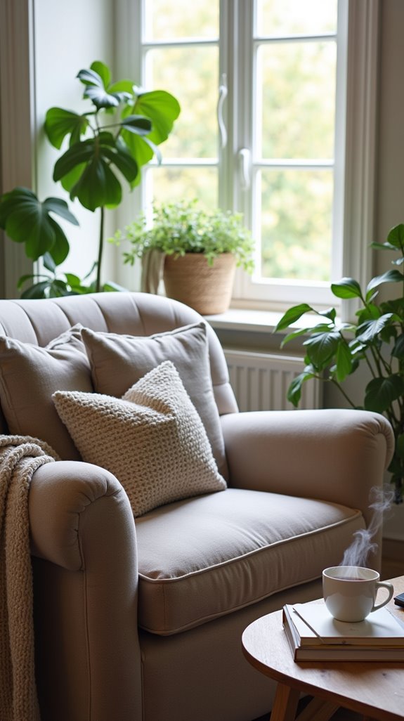 cozy reading nook setup