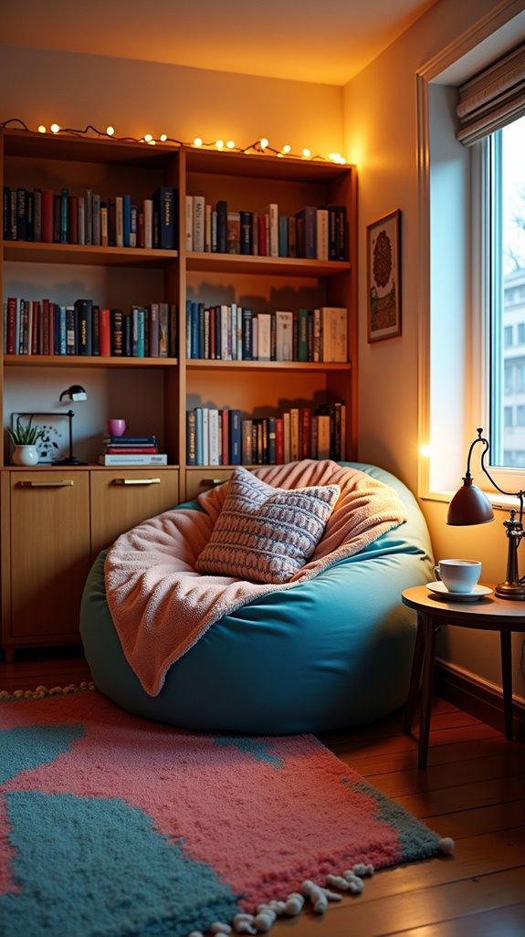 cozy reading nook setup