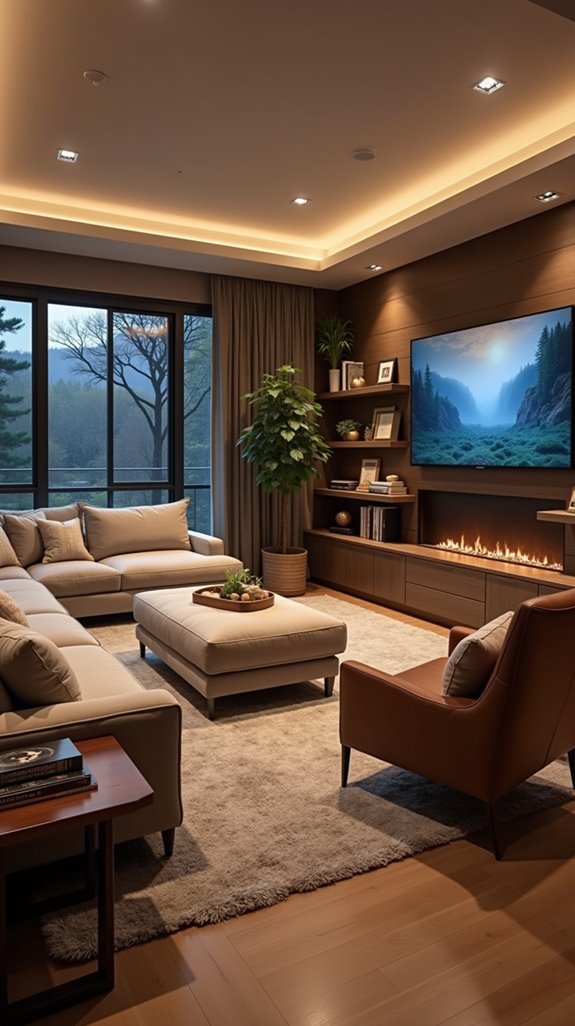 cozy tv viewing zone