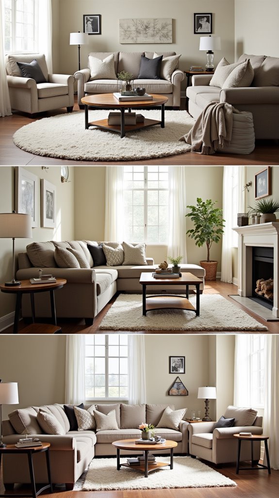 delineate spaces with rugs