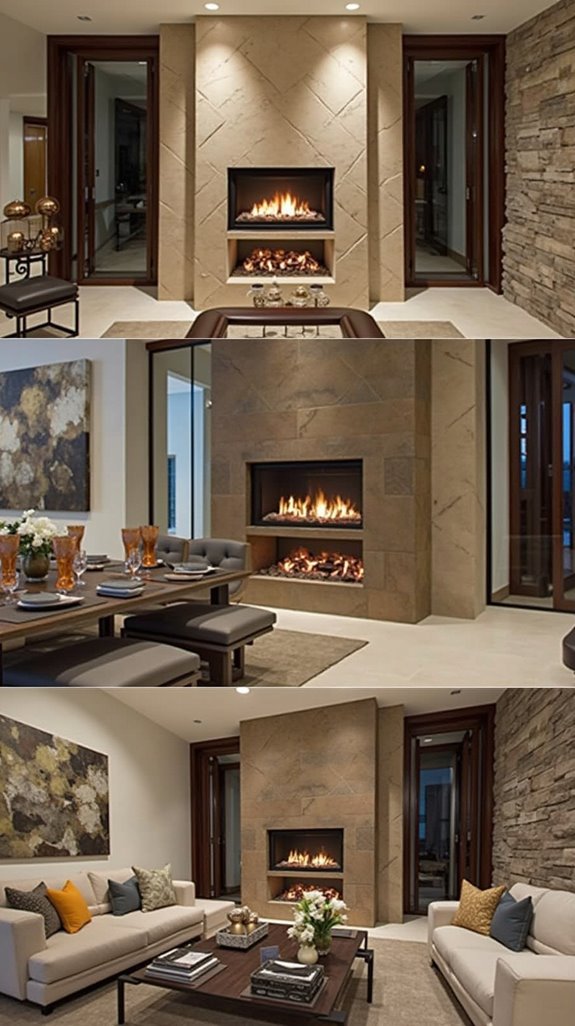 dual sided fireplace warmth enhancement