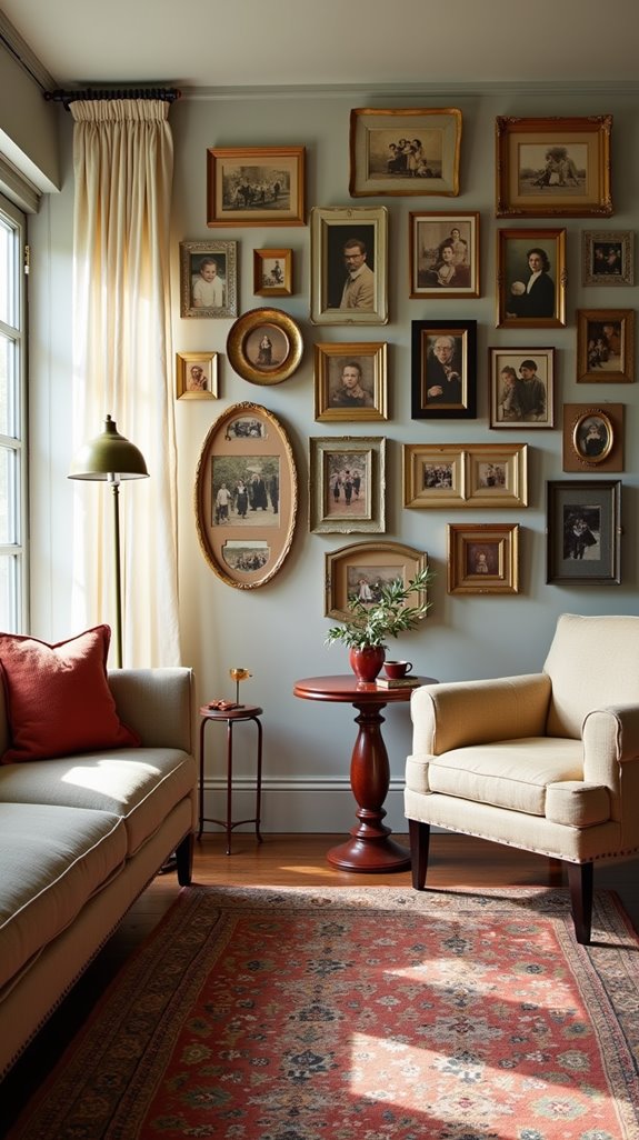 eclectic vintage frame display