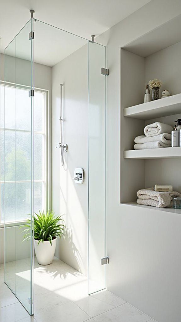 efficient built in shower shelving