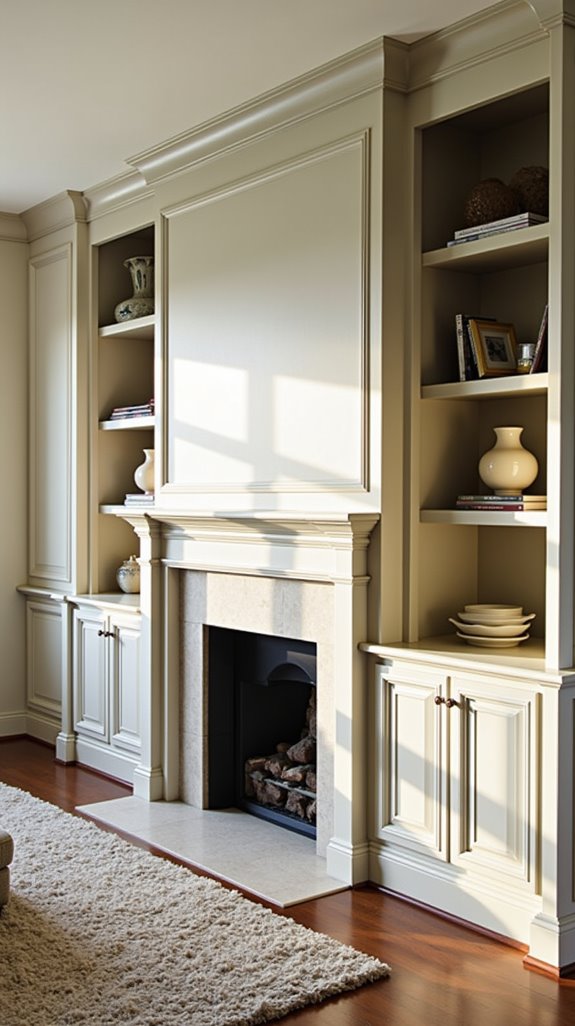 elegant built ins with moulding