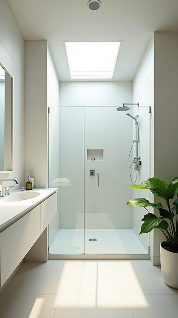 enhance shower with skylights