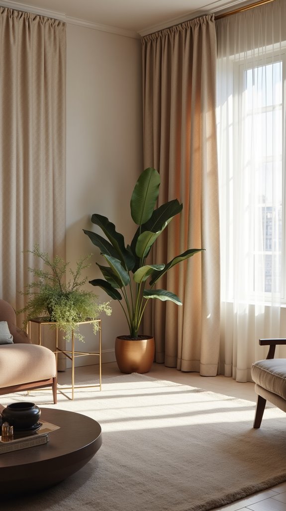 fabric panels enhance ambiance