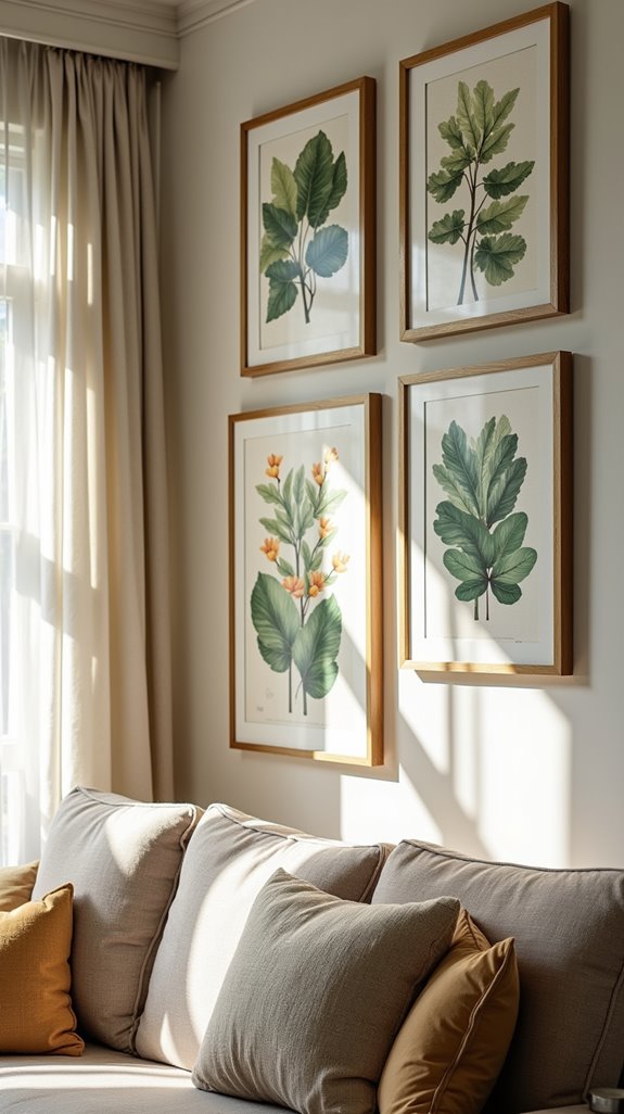 framed botanical prints decor