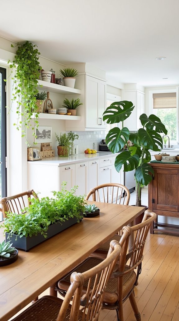 fresh plants enhance dining