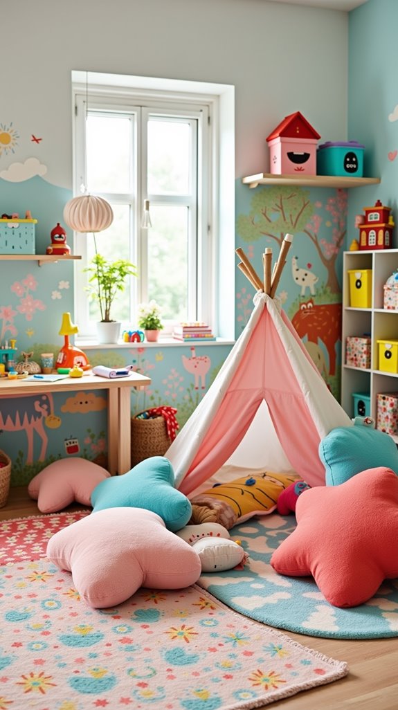 fun colorful organized playroom