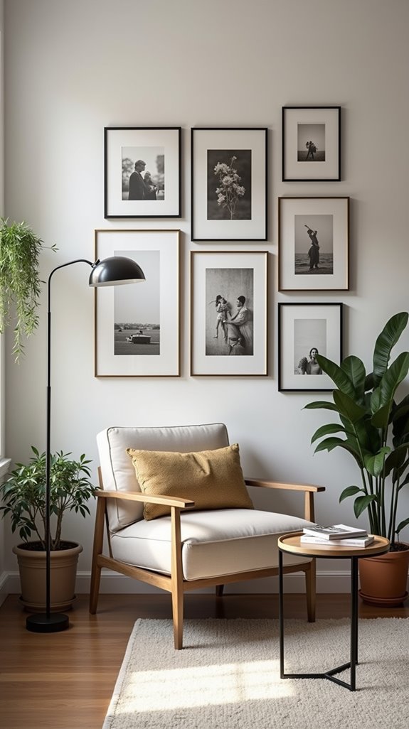gallery wall with ikea frames
