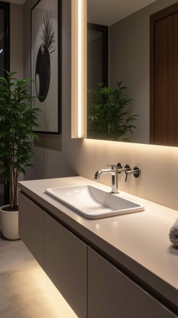illuminated modern wash basins