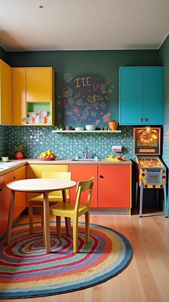 interactive colorful kitchen features