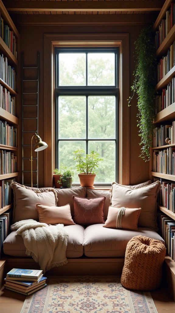 inviting corner with shelves