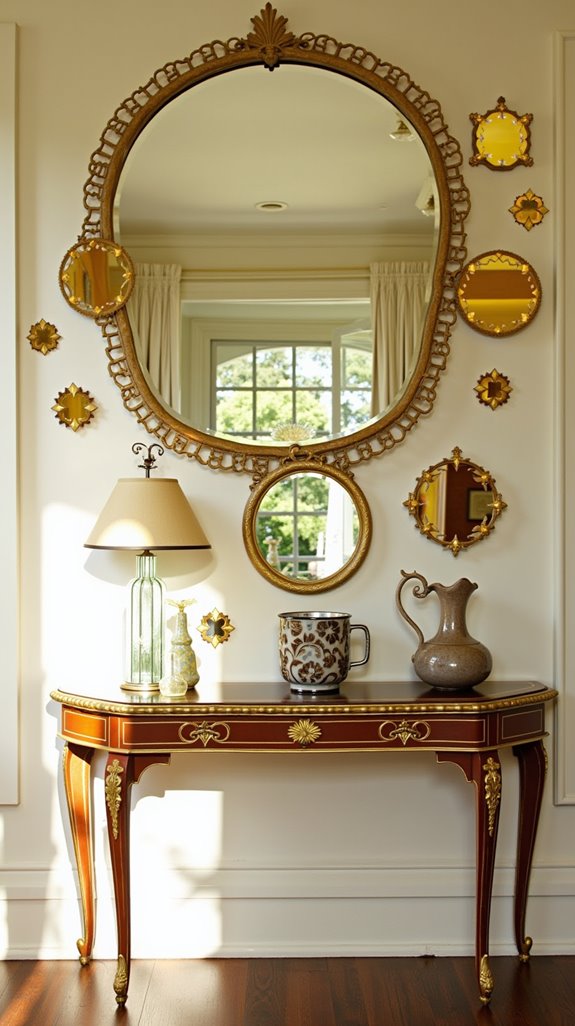 layered decorative mirror arrangement