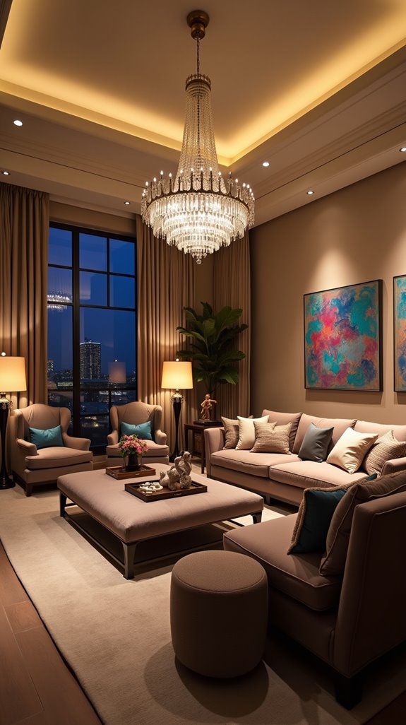 layered lighting enhances ambiance