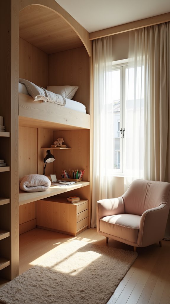 lofted beds maximize space efficiency