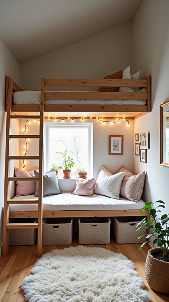 maximize space with loft bed
