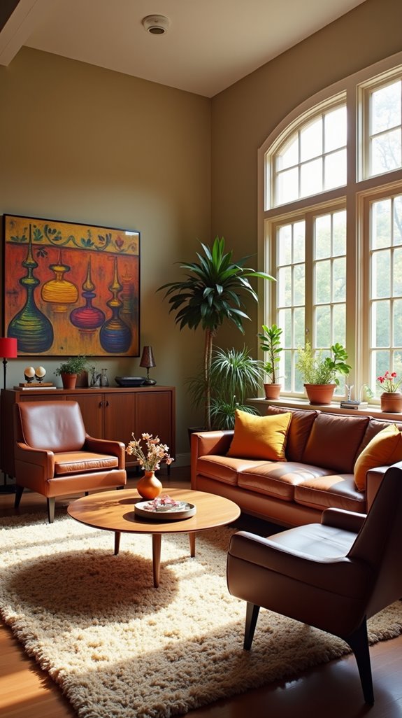 mid century elegance with browns