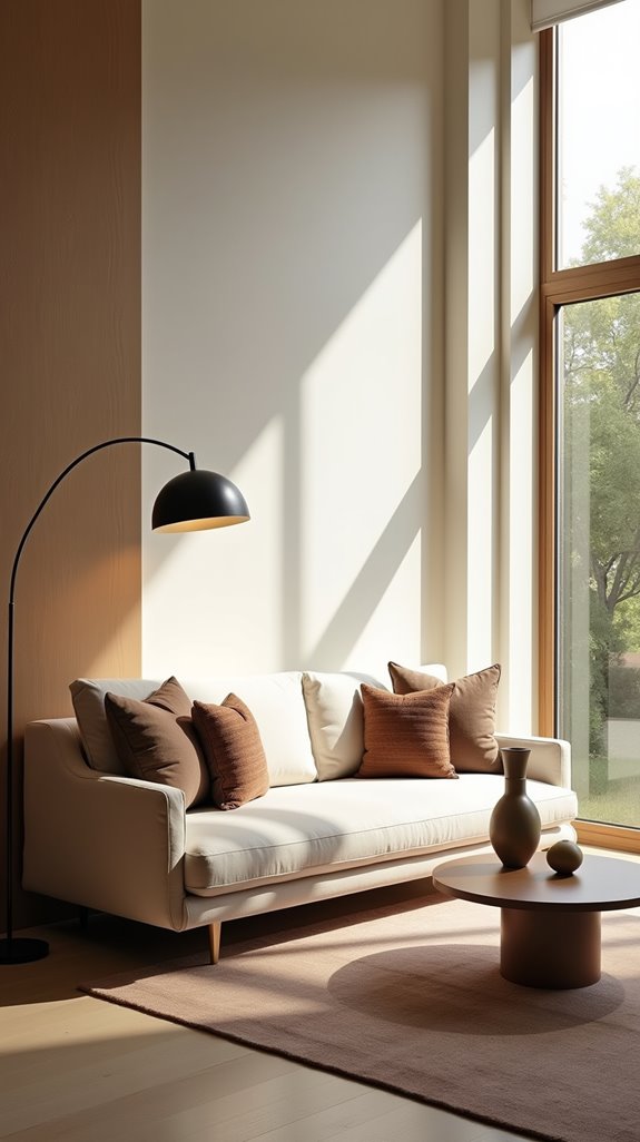 minimalist beige living room