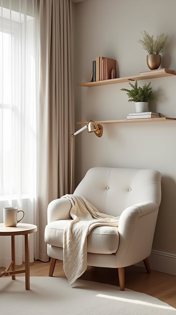 minimalist cozy reading nook
