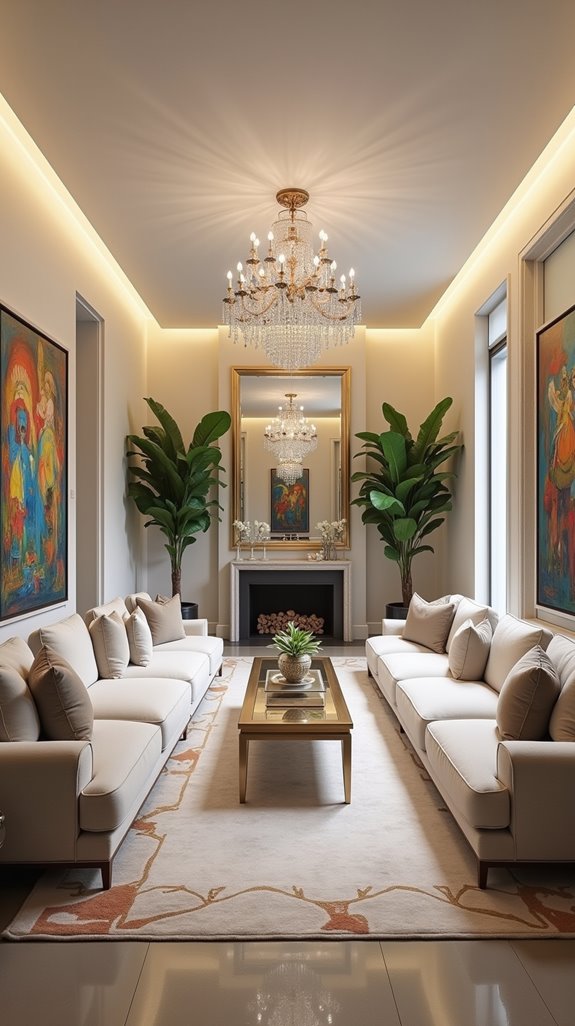 mirrors create spacious illusions