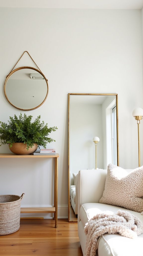 mirrors enhance living room