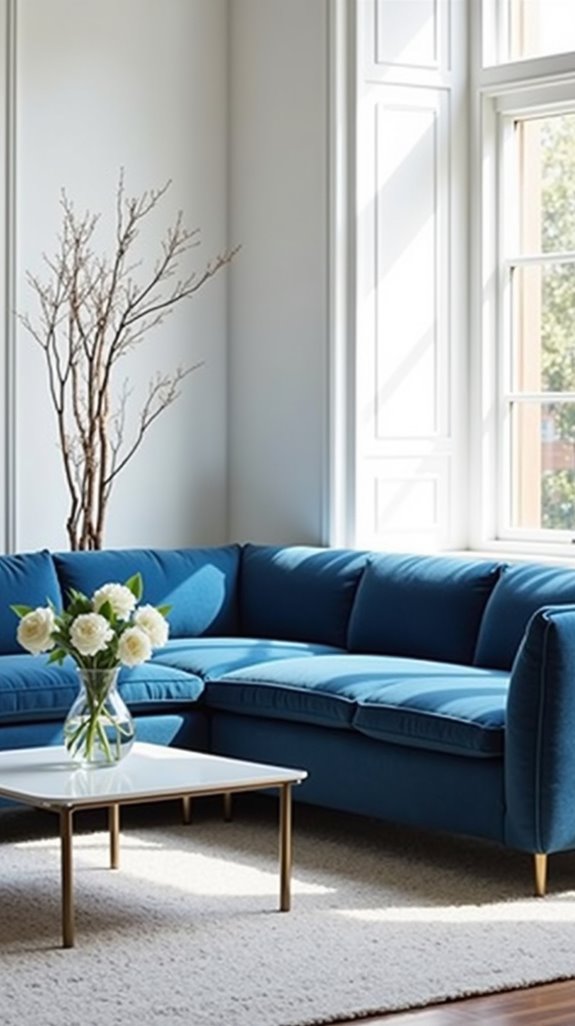 modern blue sofa decor