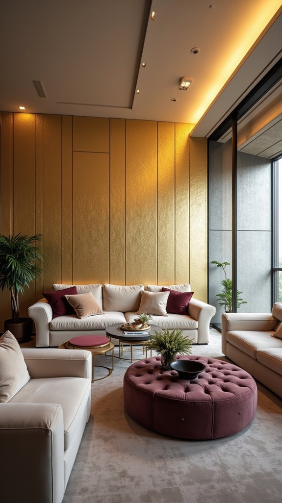 modern metallic living room elegance