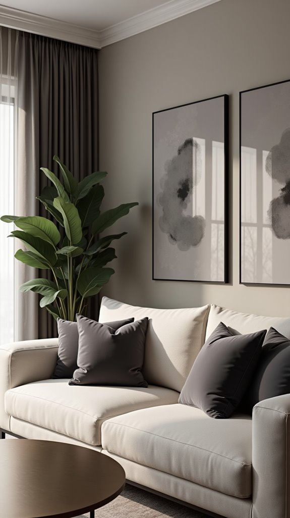 monochromatic living room elegance