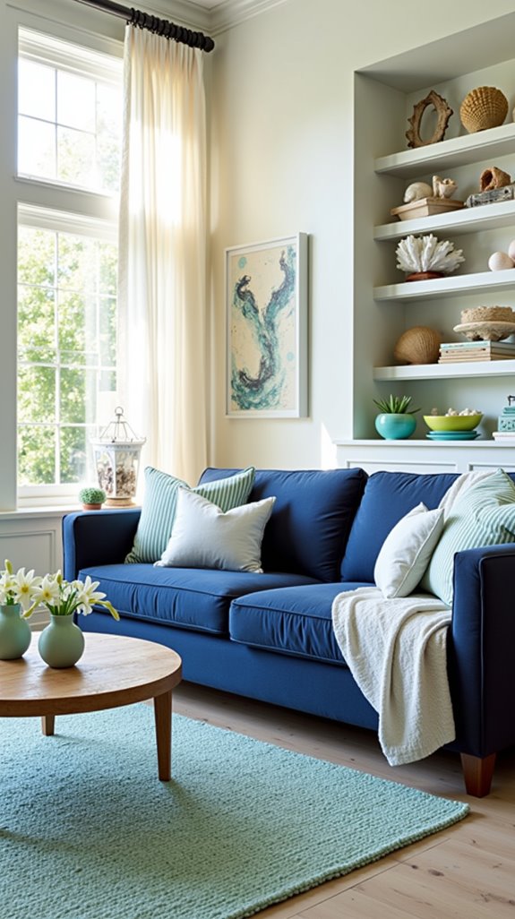 navy sofa coastal charm