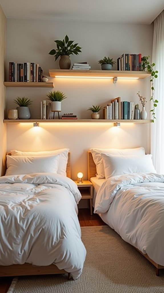 optimize space with shelves