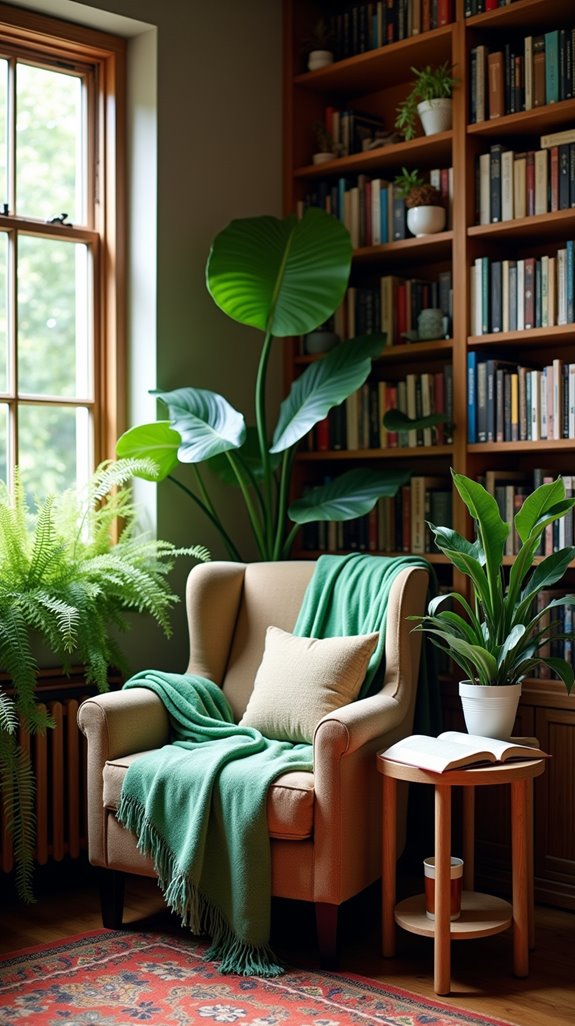 plants enhance reading spaces