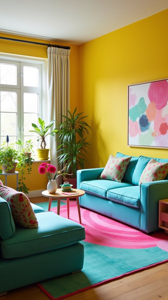 playful colorful accent walls