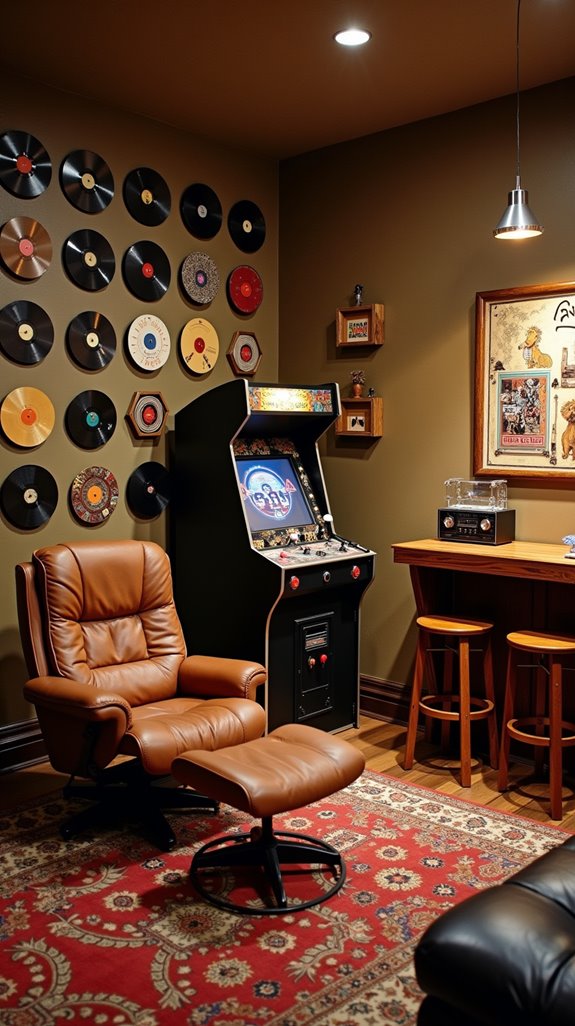 retro themed man cave creation
