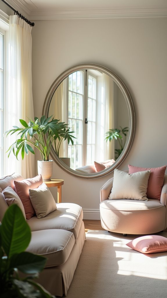 round mirrors enhance design