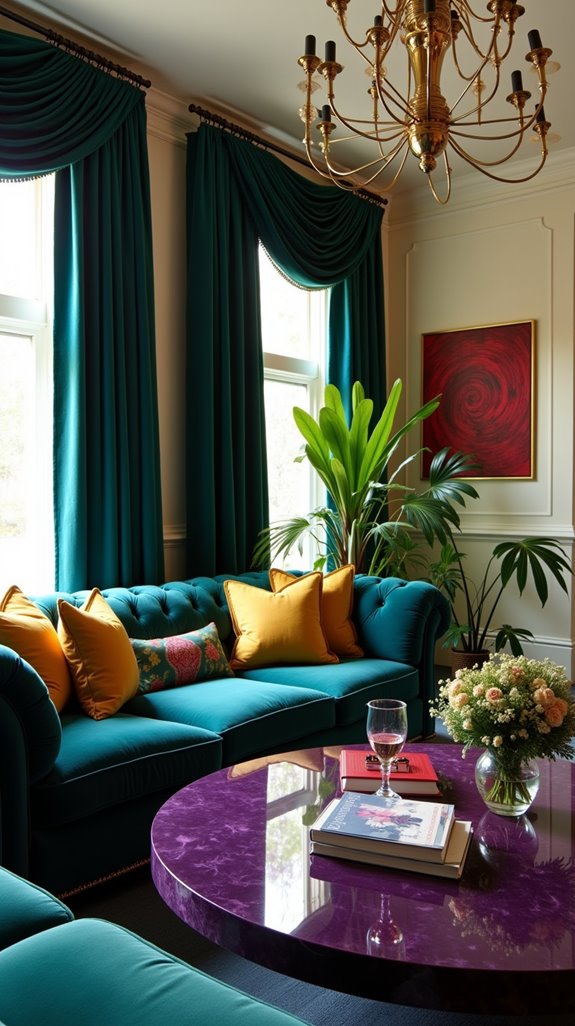select vibrant jewel tones