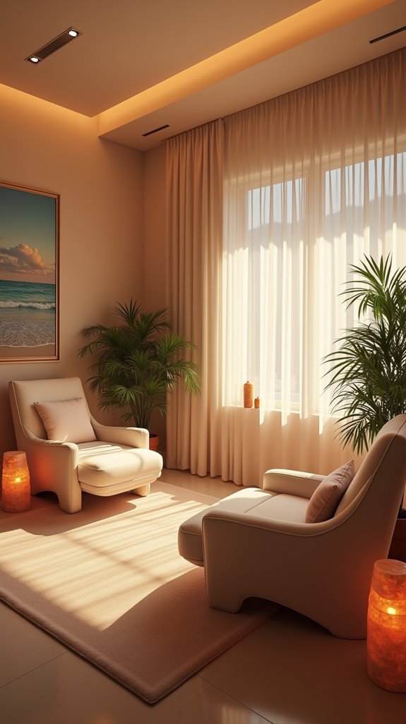 serene spa like ambiance created