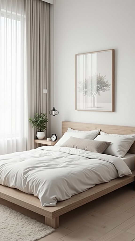 soothing minimalist bedroom design