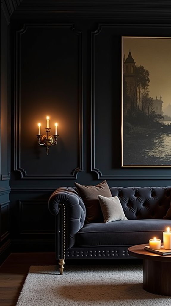 sophisticated dark living room