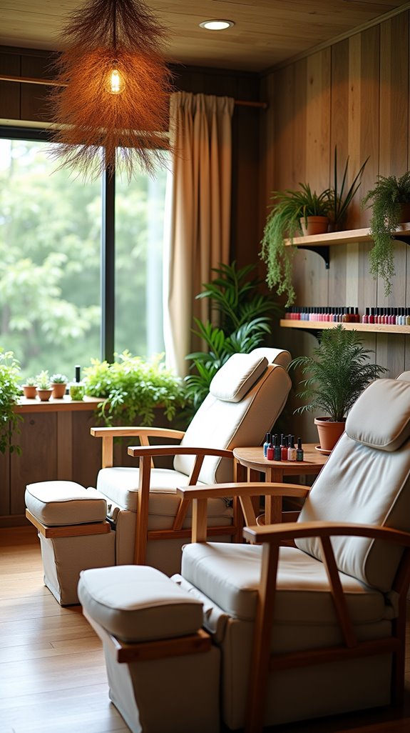 sustainable nail salon decor