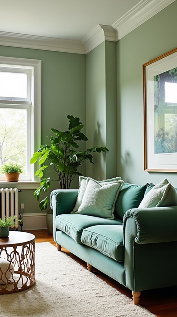 tranquil green living room
