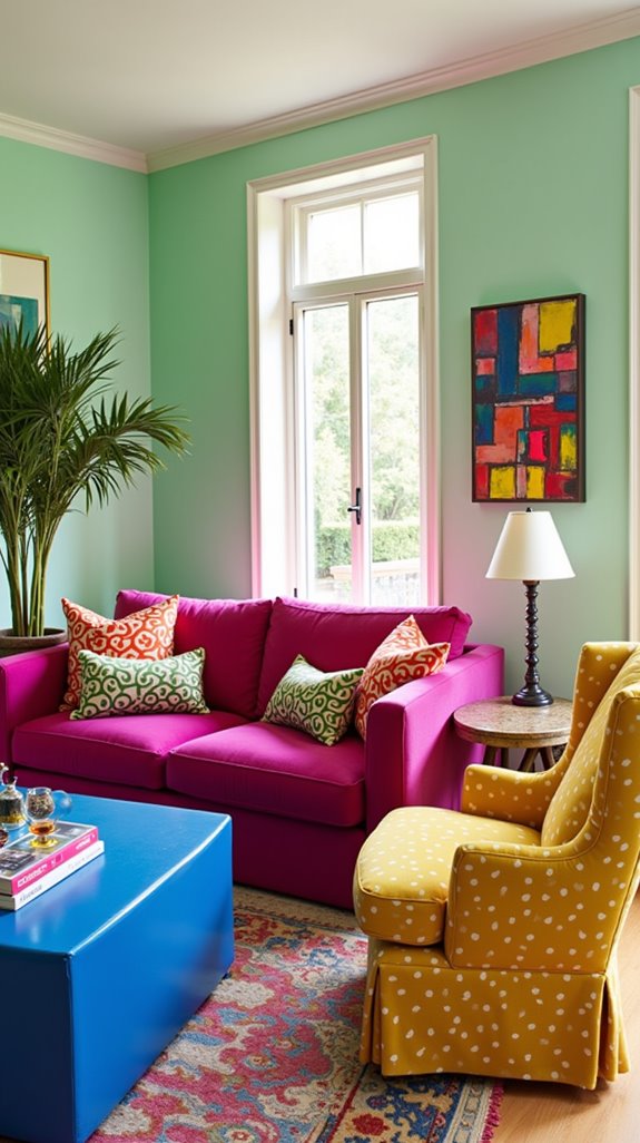 vibrant furniture for conversation