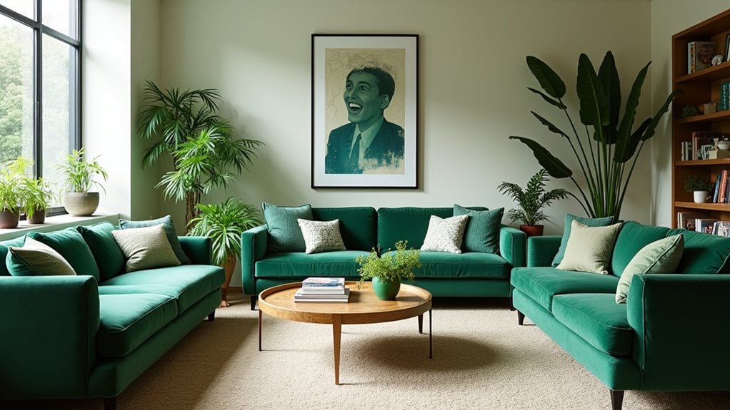 vibrant green sofa styles