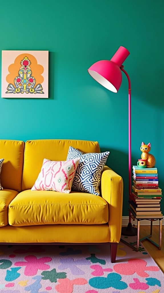 vibrant playful living room accessories