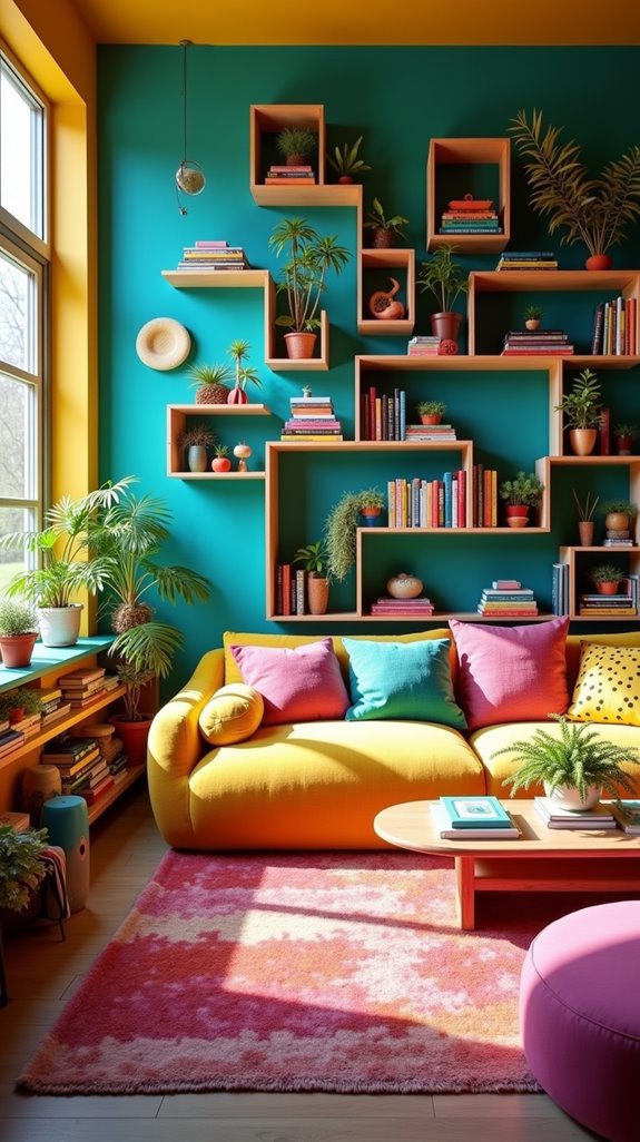 vibrant unique shelving units